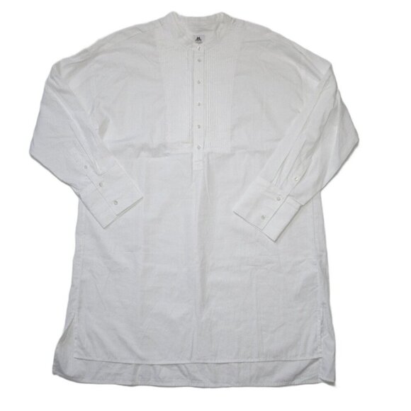 NWT Thomas Mason for J.Crew Tunic in White Pleated Tuxedo Shirt Dress M - Picture 2 of 4